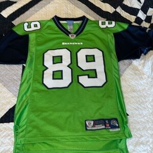 Reebok lime green Seattle Seahawks jersey 89 Carlson